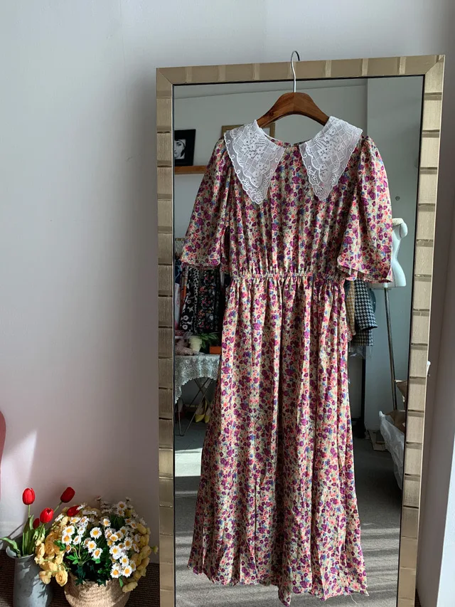 

ZOSOL WOMEN'S Sweet Floral-Print Women's Half Sleeve Dress