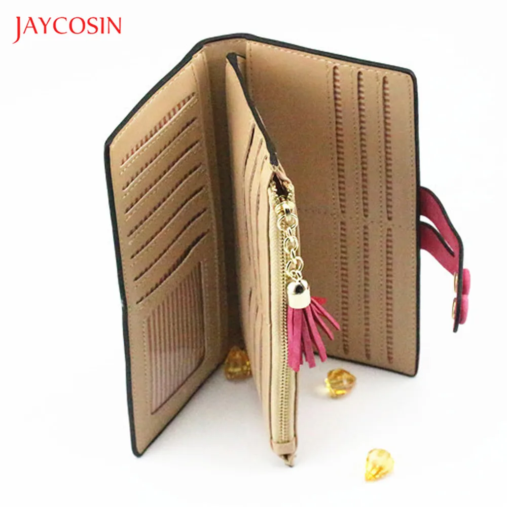 Jaycosin женские модные длинные бумажники высококачественный кожаный клатч из флока