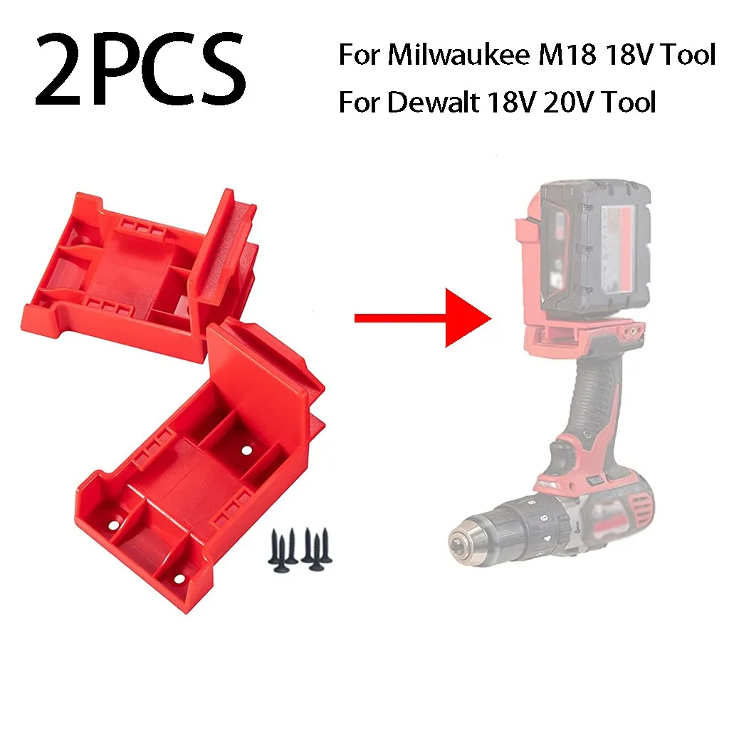 

2PCS Power Tools Battery Mount Hanger Stand For Dewalt 18V 20V Two-in-one Holder For Milwaukee M18 18V Power Tools Accessories