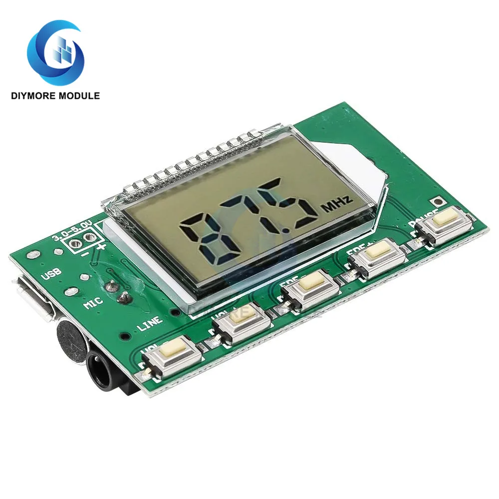 Модуль FM-передатчика 3-5 в постоянного тока DSP PLL частота 87-108 МГц ЖК-цифровой