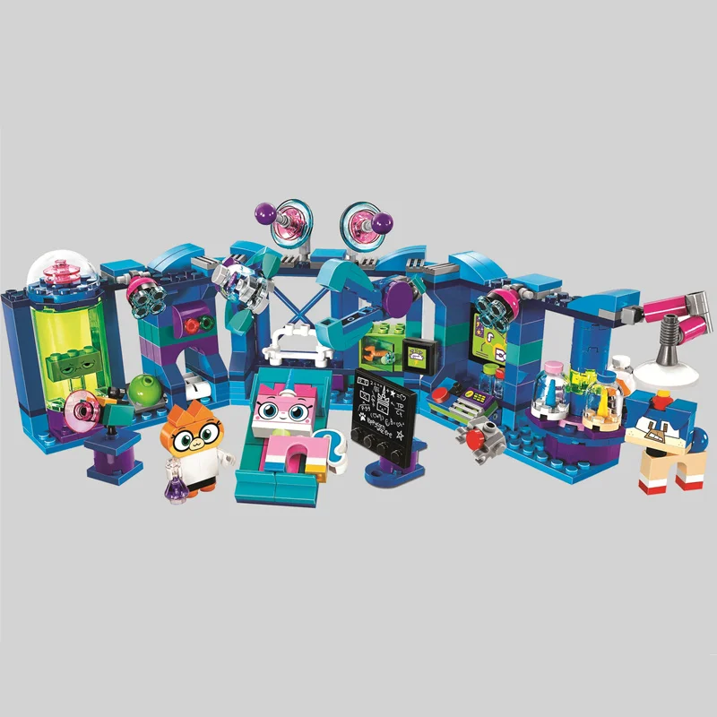 Новый мультяшный красочный ТВ кошка Unikitty доктор лиса лабораторный строительный