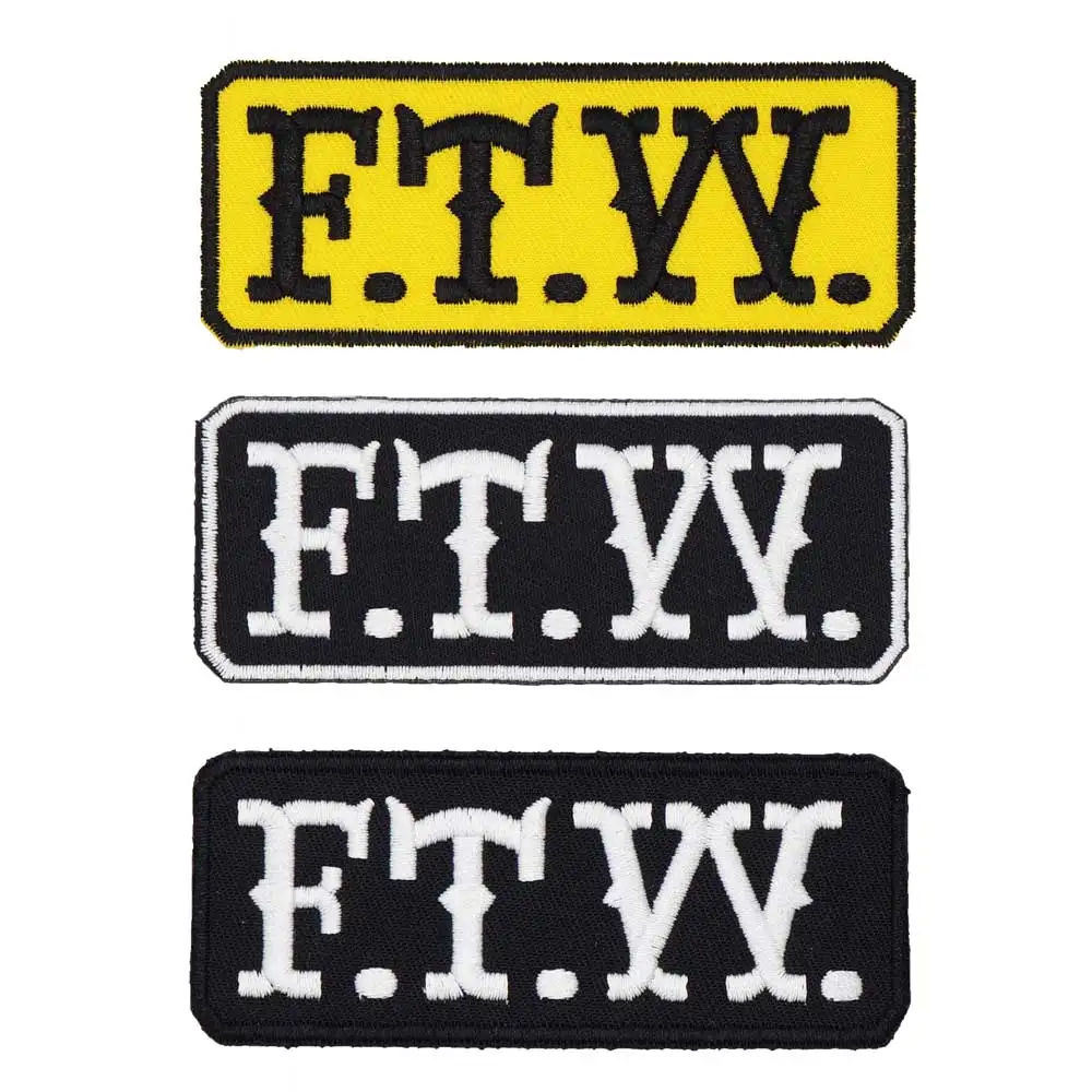 Ярлык с именем FTW забавная Байкерская мотоциклетная нашивка вышивкой в стиле
