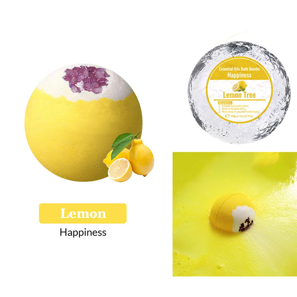 

6pcs Set Colorful Bubble Bomb Essential Oil Bath Salt Ball Kit Mint Rose Lemon Grapefruit Orange Lavender Ball