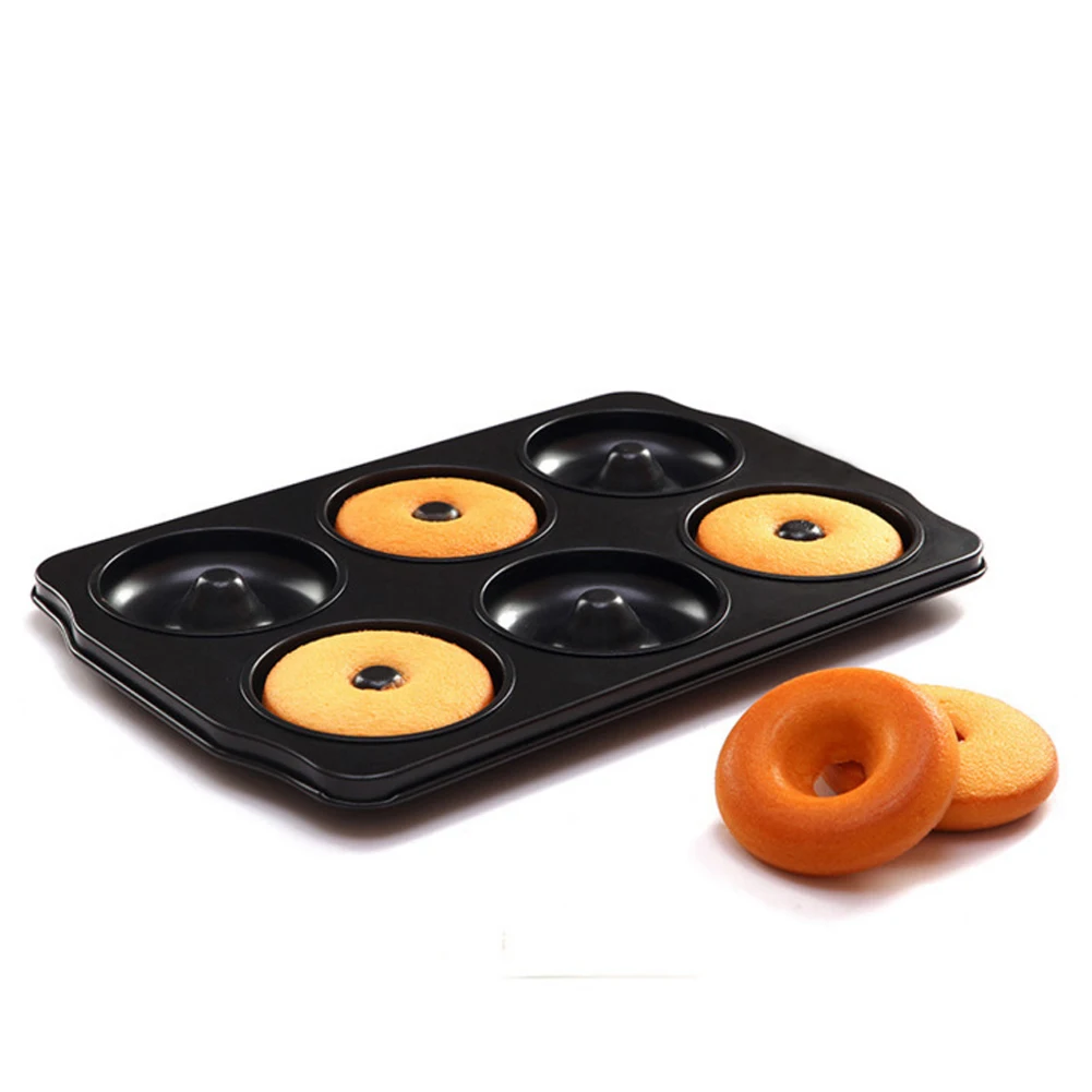 

Doughnut Mould 6 Hole Non Stick Baking Tin Carbon Steel Muffin Pan Cup Cake Tray for Donuts Muffins Cupcakes Pie