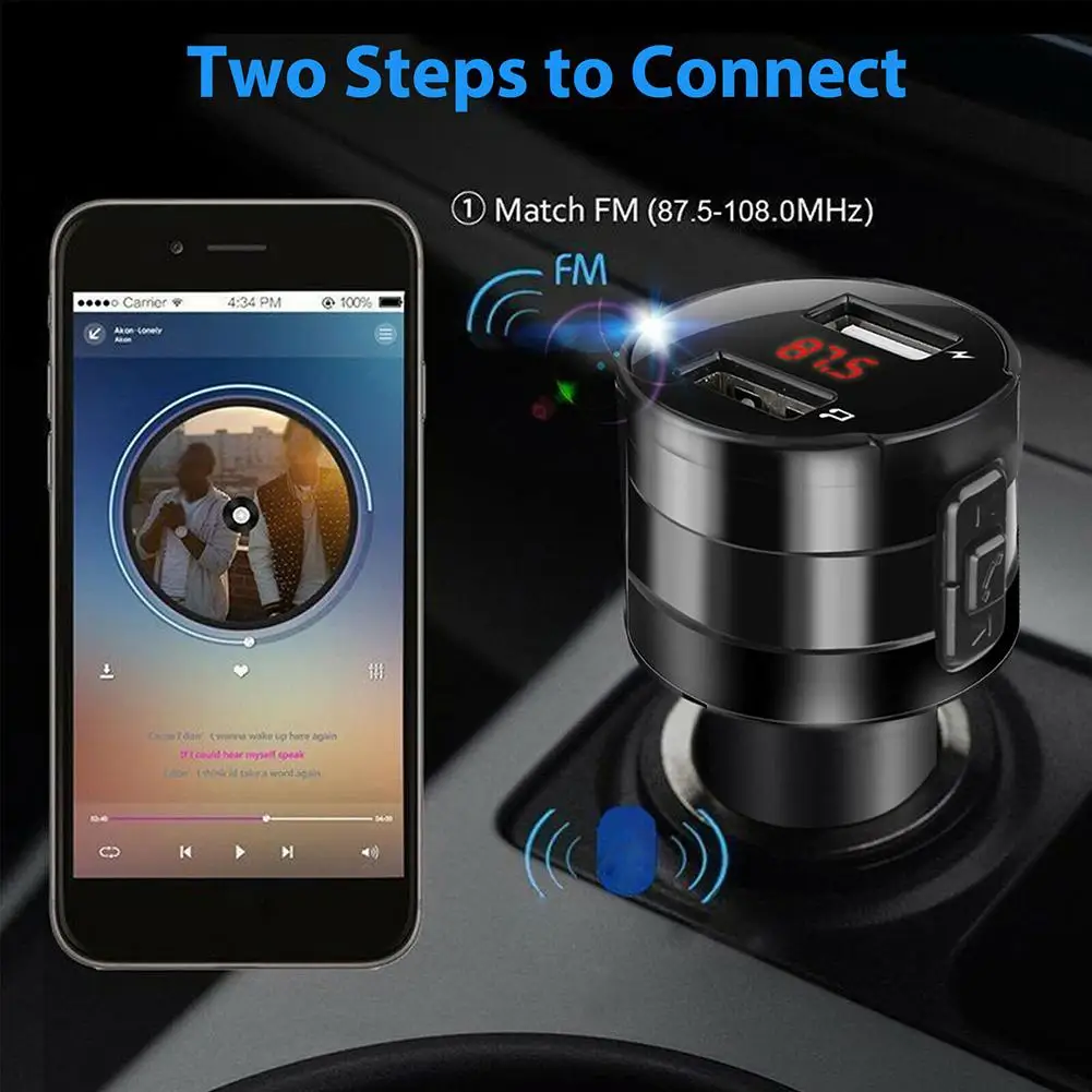 Беспроводной Bluetooth Автомобильный fm-передатчик MP3 стерео светодиодный экран