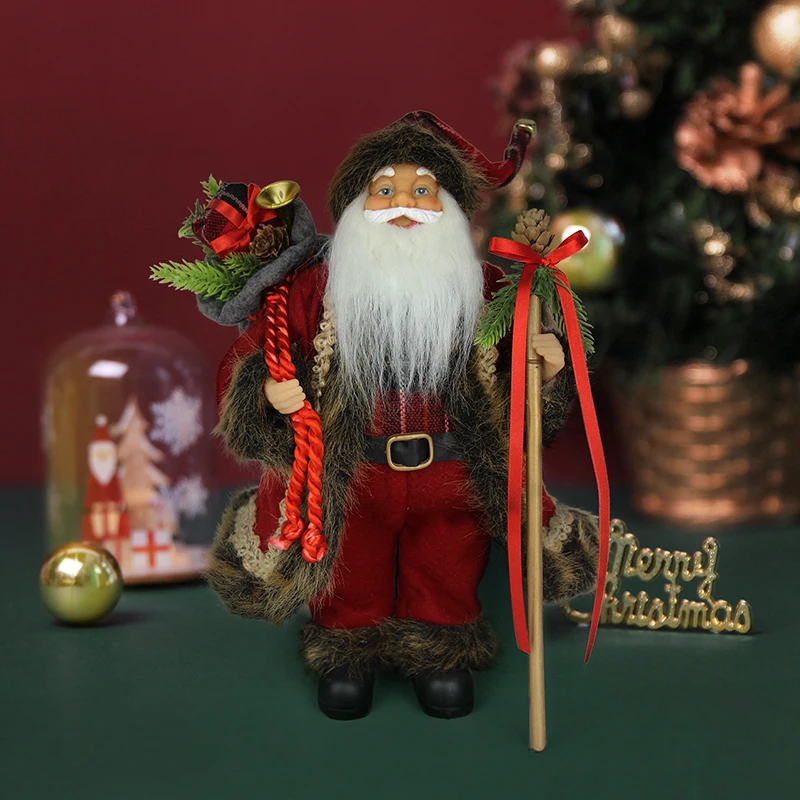 

2020 Christmas Decorations Santa Claus Doll 30cm Home Party Xmas Ornaments Children's Toy Gift for Bar Family Showcase Window