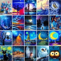 chenistory diy pictures by number dark blue scenery kits home decor painting by numbers modern drawing on canvas handpainted art