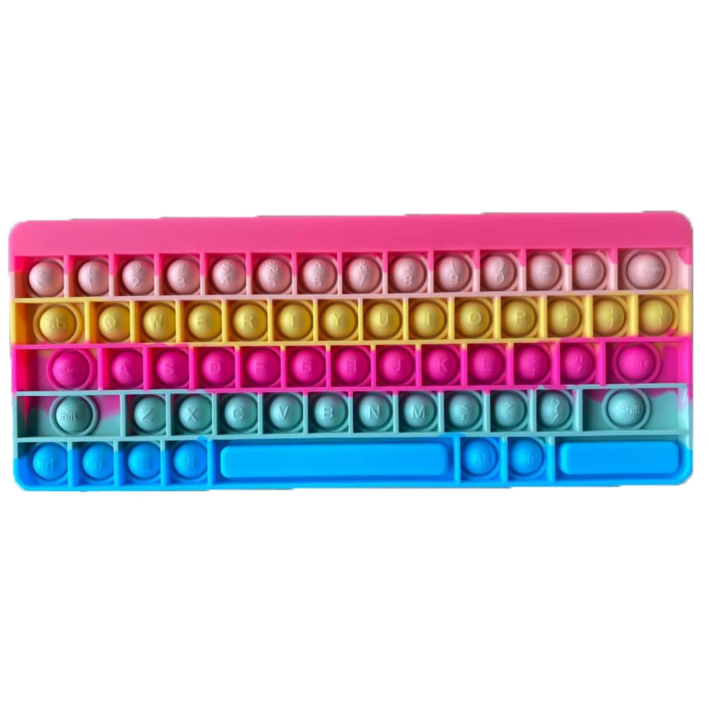

Anti-Stress Toys Push Bubbles Rainbow Finger Keyboard Fidget Toy Relieve Autism baby Puzzle Decompression Toy Gifts adults child