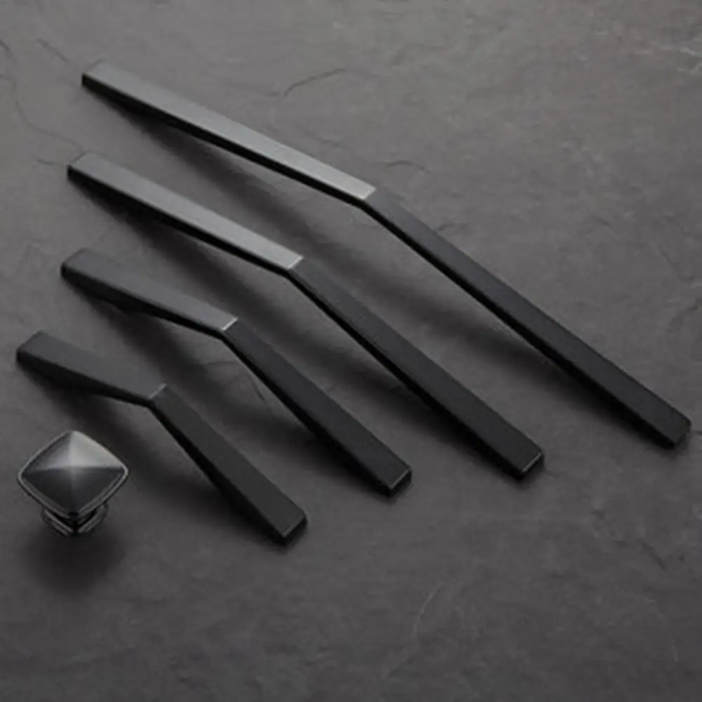 Черный шкаф с ручками для шкафа минималистичный черный матовый Европейский ящик