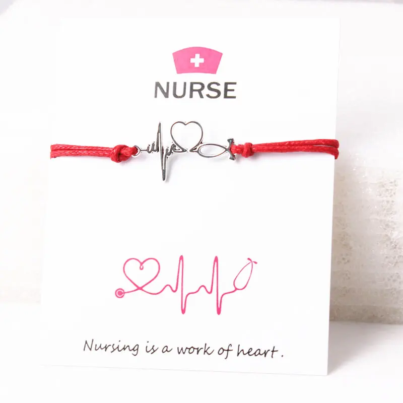 Браслет с волнистым сердечком романтичный электрокардиограммой браслет