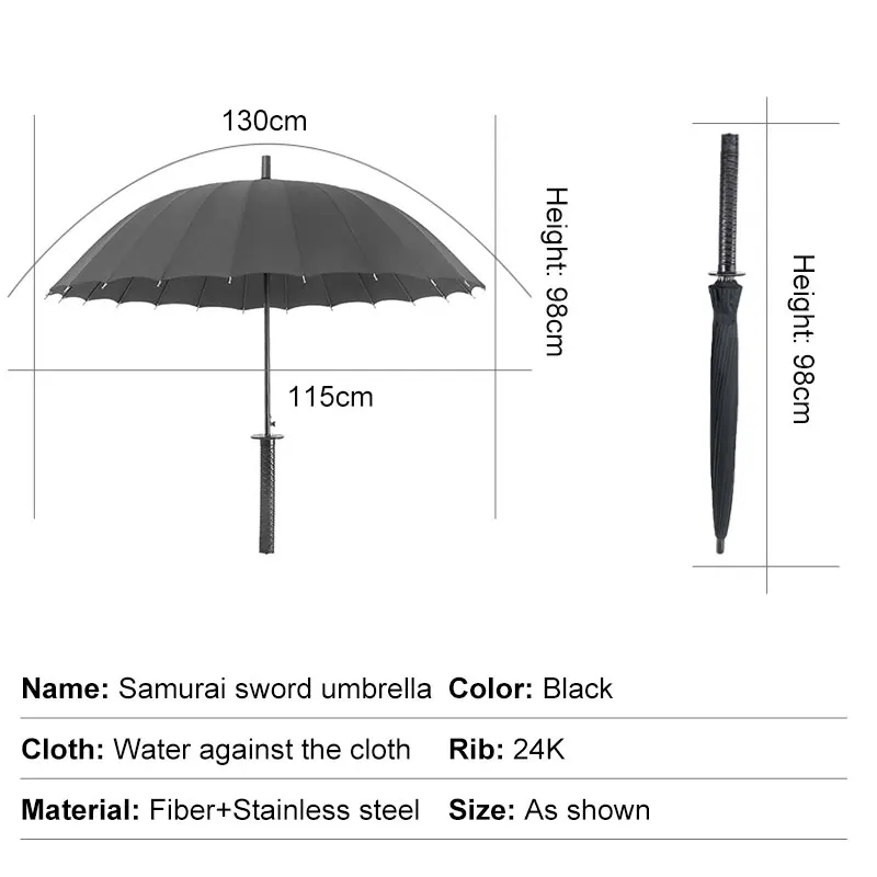 Длинный зонт 24k прочный Ветрозащитный Высококачественный большой зонтик в