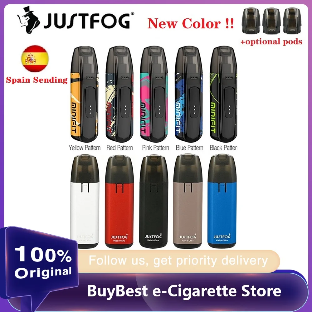 New Colors Kit JUSTFOG MINIFIT Pod Vape w/ 370mAh Battery &amp 1.5ml Cartridge pod system vape kit vs Drag Nano/ Kubi | Электроника