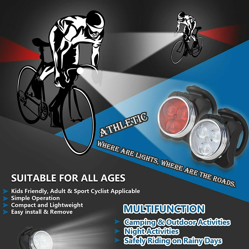 

Bike Light Set Super Bright USB RECHARGEABLE Bicycle Lights Waterproof IPX4
