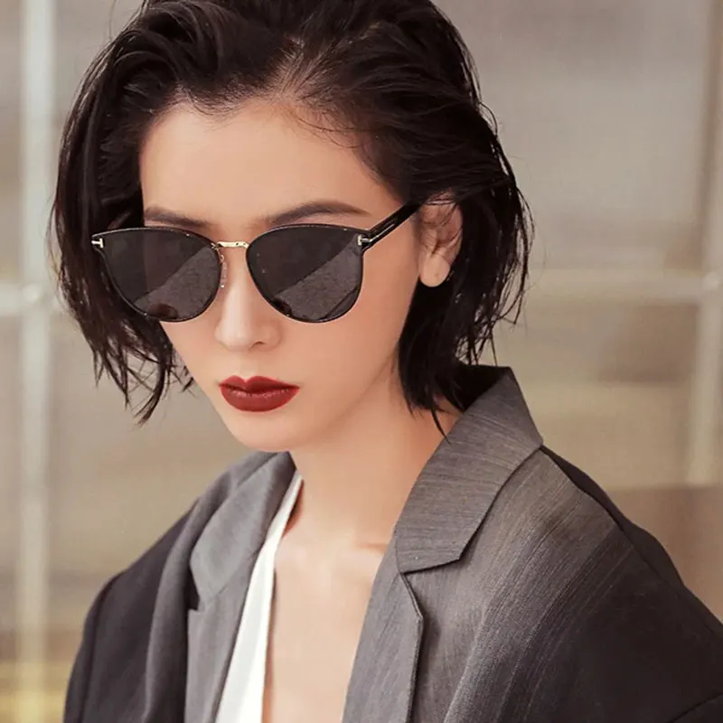 2021 fashion cool female round style polarized sunglasses t metal design by brand | Sunglasses