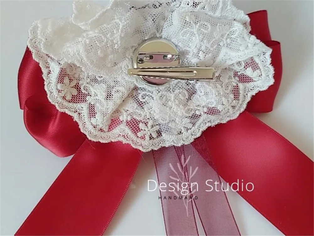 Заколка для волос в готическом стиле кружевная черная шляпка с бантом заколка