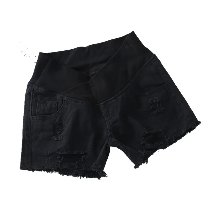 

1383# Summer Across V Low Waist Belly Denim Maternity Shorts Wide leg Loose Casual Hot Clothes for Pregnant Women Pregnancy