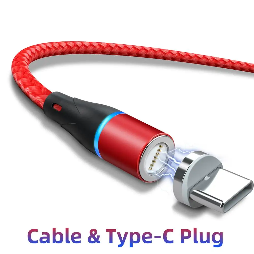 Red Type C cable ANMONE type C Магнитный кабель Android Micro USB кабели Мобильный планшет быстрое зарядное устройство магнитный шнур телефон зарядка данных USB кабели - Цвет: Red Type C cable