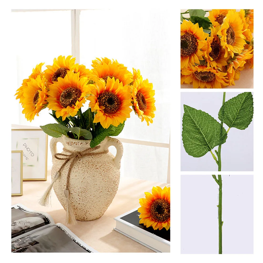 1 шт искусственный подсолнух домашний сад забор украшения парка яркие поддельные