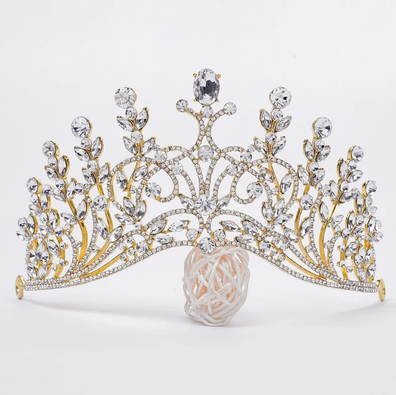 Новые золотые блестки в стиле барокко с кристаллами и цветочной короной