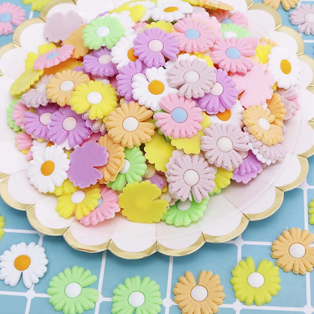 Искусственная смола с плоской задней стороной 20 шт. цветок маргаритки