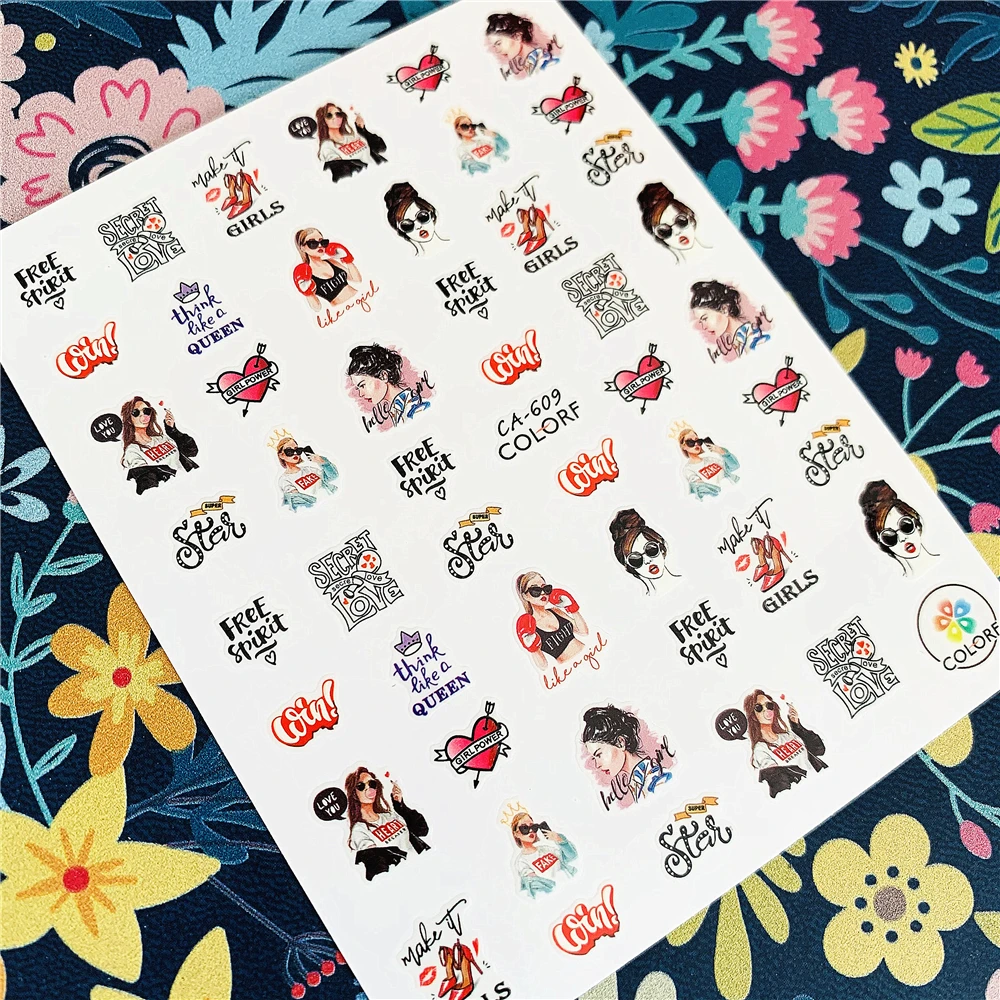 

Newest CA sereis CA-609 Latest nail stick 3d nail art sticker nail decal stamping export japan designs rhinestones decorations