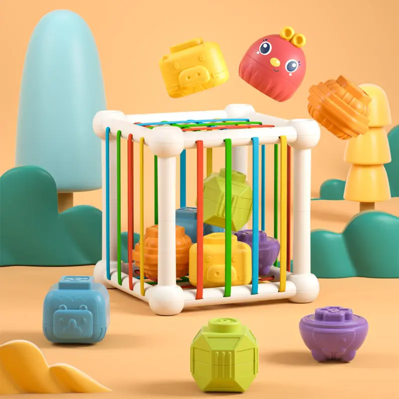 

Montessori Baby Stacking Toys 6 12 Months Educational Building Block Stacking Teether Sensory Toy For Babies Boy 1 Year Old Gift