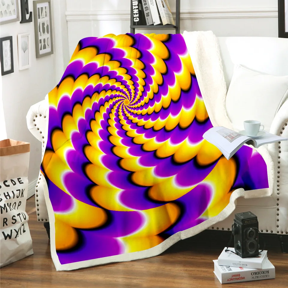 НОВЫЕ геометрические вращения печатных толстые поярок одеяла для стирки в