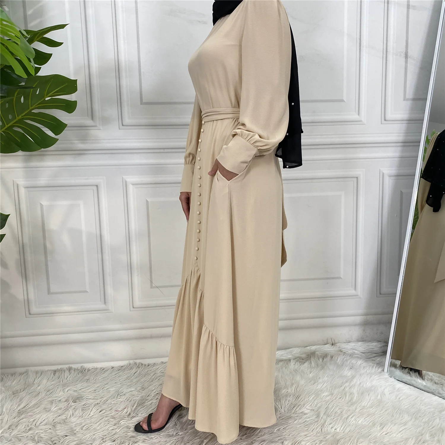 Хиджаб летнее платье турецкий трикотаж халат марокканский стиль исламский