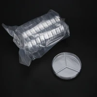 80pcslot three lattices 90mm disposable sterile plastic petri dish transparent lab culture dish