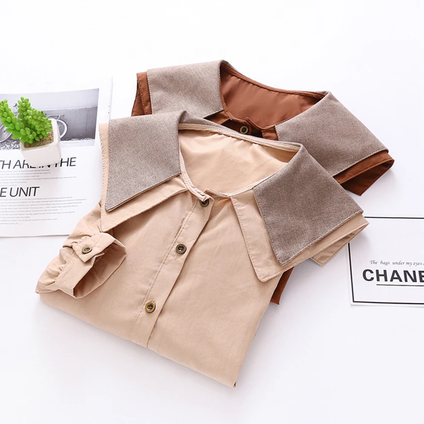 Новая женская Вельветовая однотонная блузка с длинным рукавом рубашка двойным