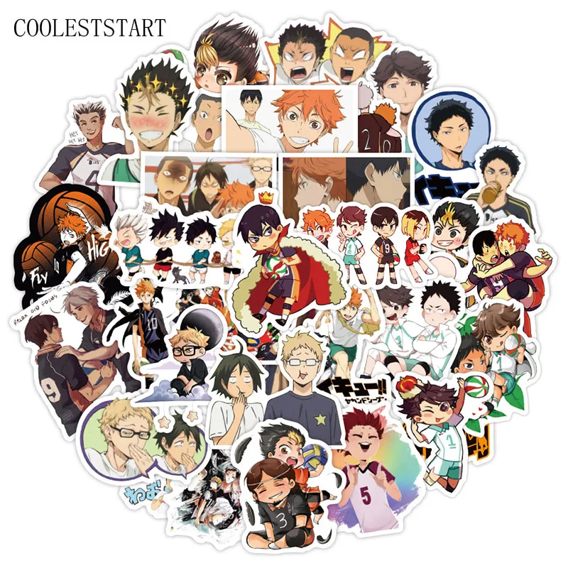 

96 шт./упаковка, Японское Аниме Haikyuu! Разные наклейки для мотоциклов, ноутбуков, скейтбордов, телефонов, ежедневников, скрапбукинга, наклейки A...