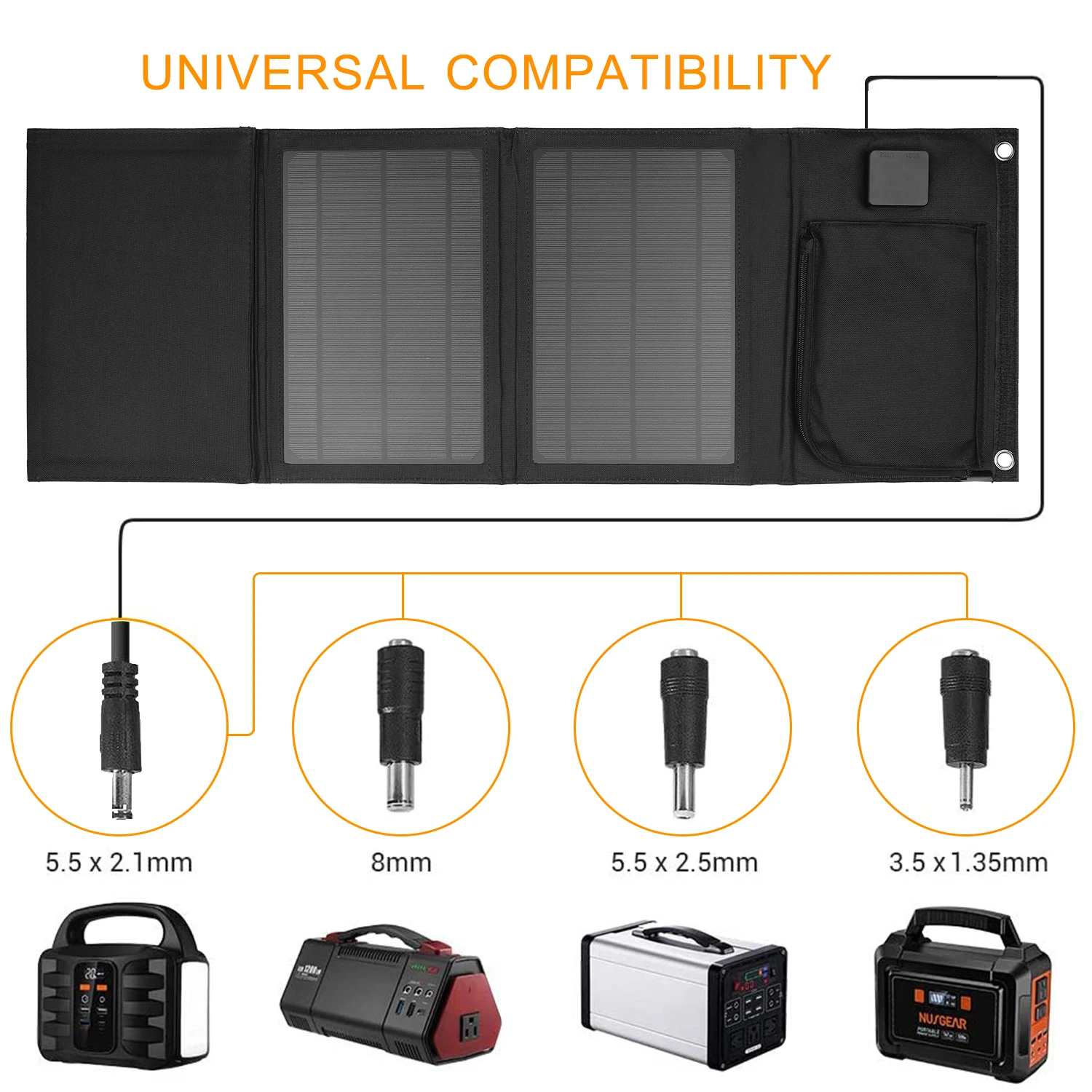30 Вт складной Панели солнечные зарядные устройства с двойным 5V Порты USB для