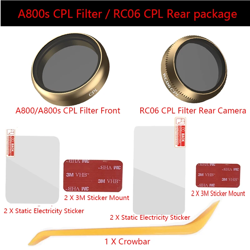 Для оригинального 70 mai Dash Cam A800s CPL Поляризационный или RC06 фильтр для задней камеры