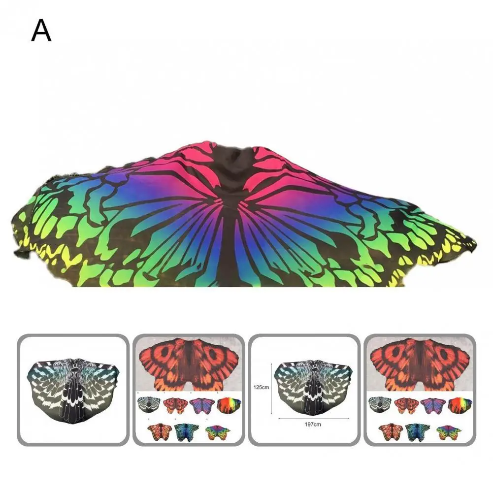 

Gradient Color Fashion Scarf Butterfly Wing Cape Wrap Foldable Halloween Cloak Comfortable for Party