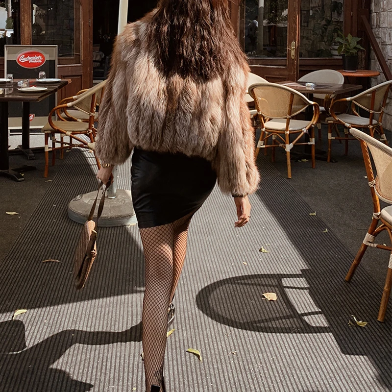 

real women natural ladies fox fur jacket