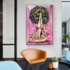 Абстрактный портрет черный афроамериканский женский молитвенный жест плакаты и принты настенное Искусство Холст мотивирующая Картина декор комнаты