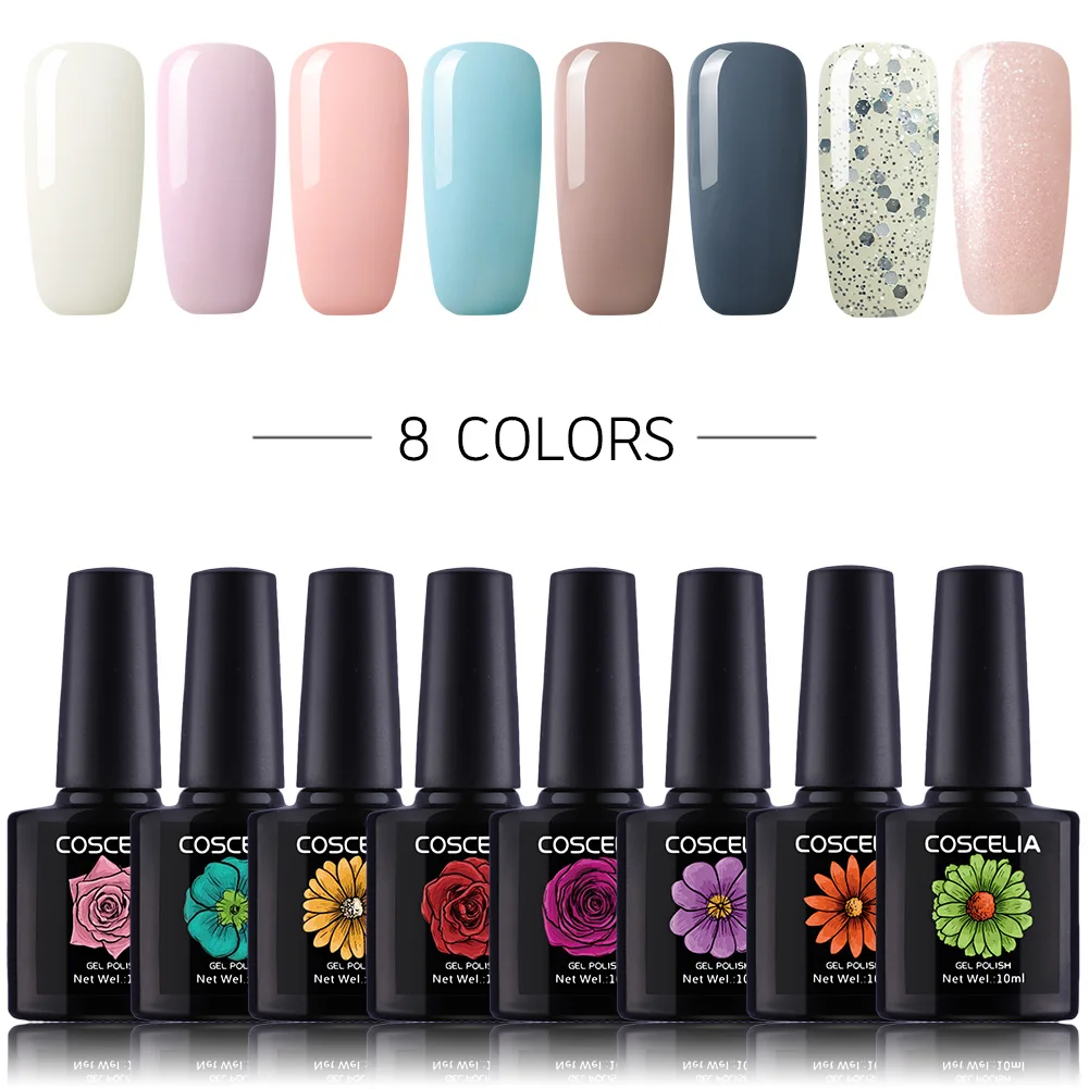 8pc kit 10 шт./партия Гель-лак для ногтей, набор для маникюра, Гель-лак для ногтей, базовый топ, Гель-лак для ногтей, набор инструментов для маникюра - Цвет: 8pc kit
