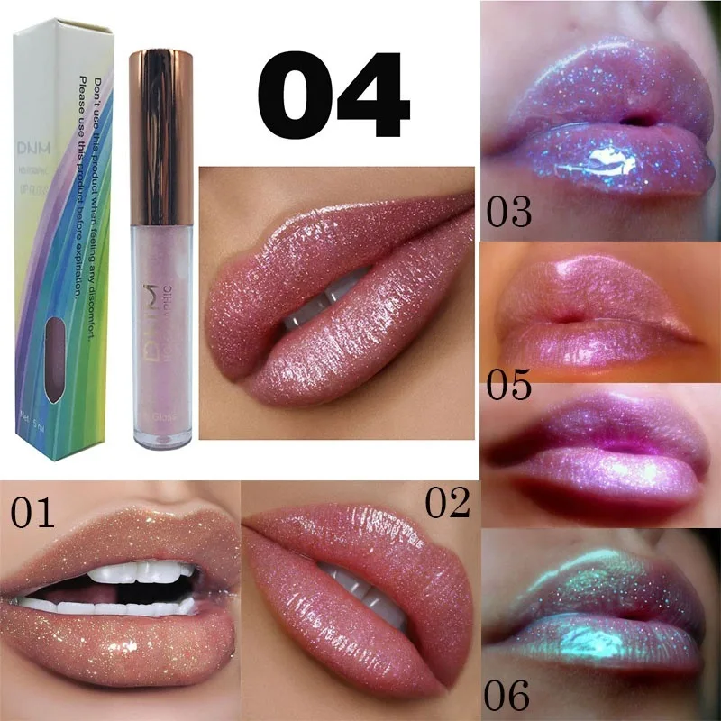 

DNM 6 Color Polarized Lip Gloss Lip Glaze Chameleon Bright Flash Lips Balm Pearlescent Moisturizing Lipstick Makeup Cosmetics