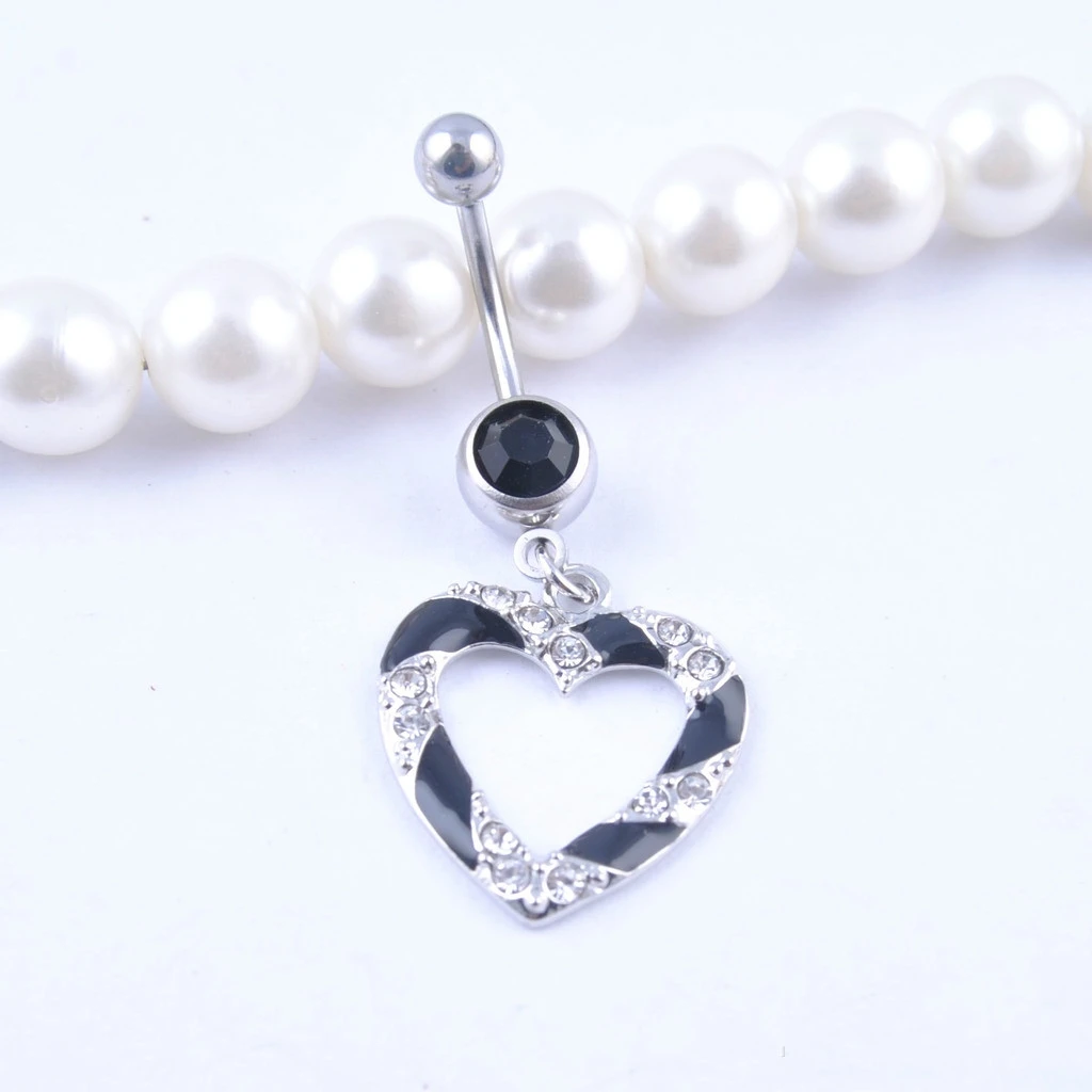 Модный женский Пирсинг для пупка в форме сердца ювелирное изделие тела подвеска