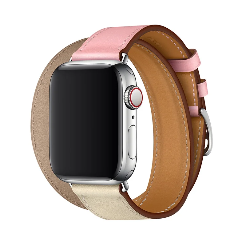 8 Кожаный ремешок для apple watch band 42 мм 38 мм iWatch band 44 мм 40 мм двойной походный браслет ремешок для часов apple watch 4 3 21 аксессуары - Цвет ремешка: 8