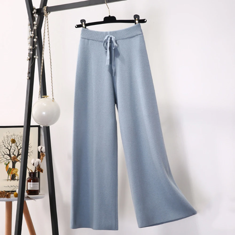 2019 осень зима новые толстые повседневные Прямые брюки женские свободные