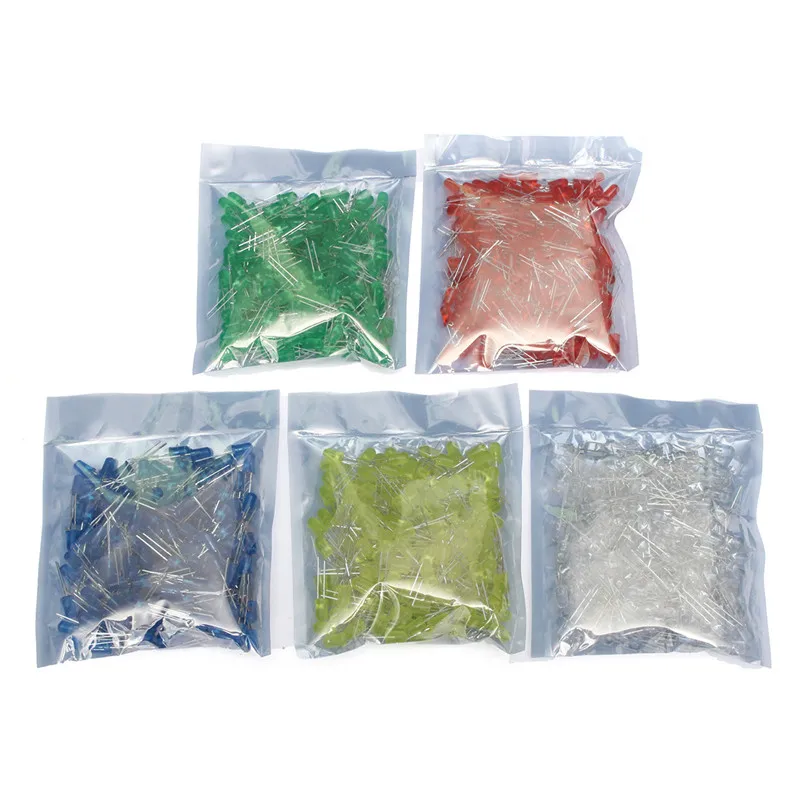 1000 шт 5 мм круглый светодиодный диоды для подавления переходных скачков