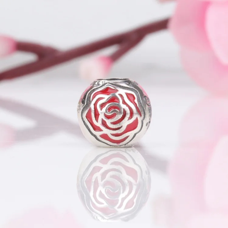 

Claudia Authentic 925 Sterling Silver New rose beads Fit Original Bracelet Pendant DIY Jewelry Charms Gift