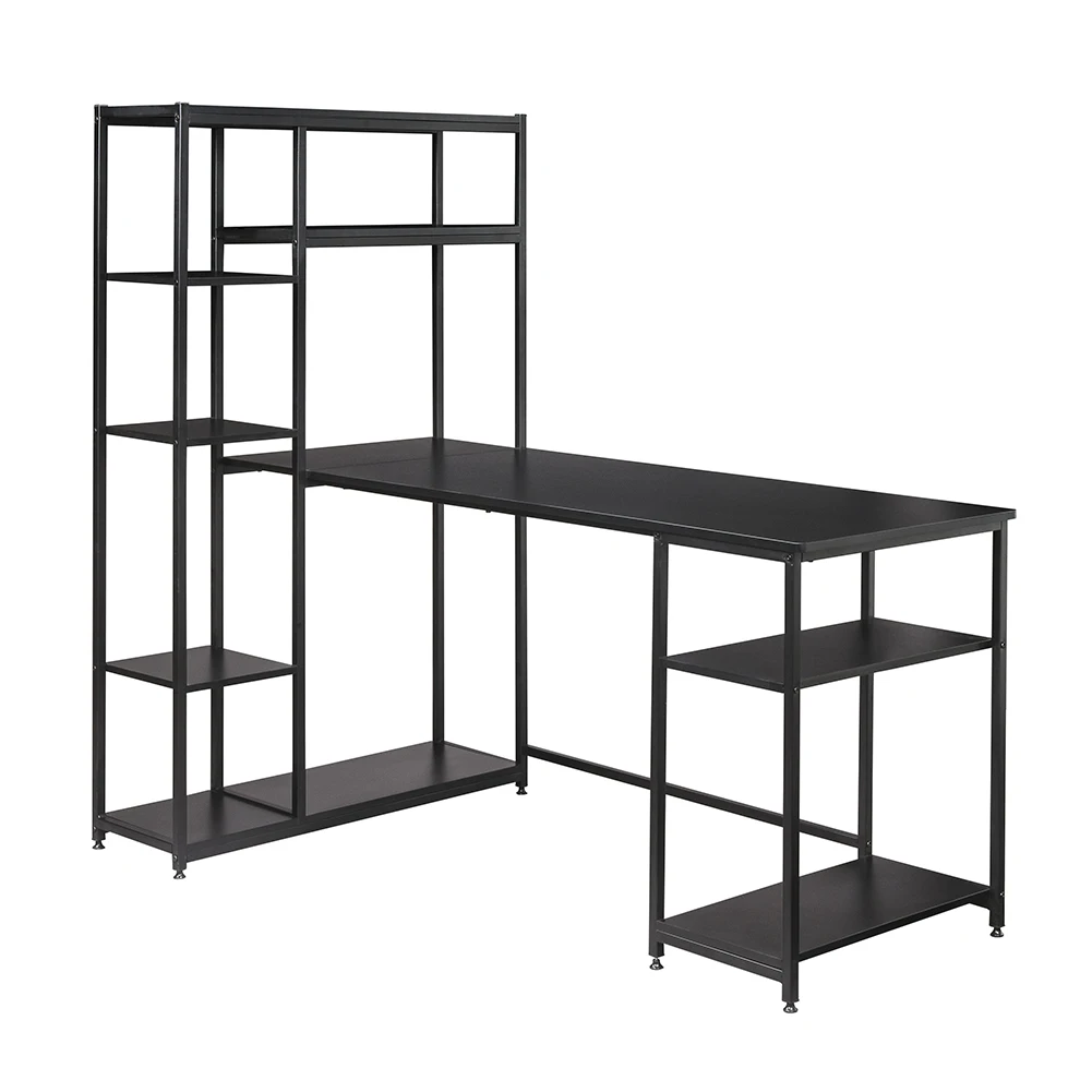 

Multifunctional Computer Desk With Multiple Storage Shelves And Bookshelf Home Office Supplies BV789