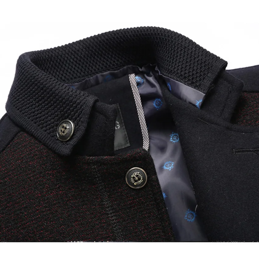 Зимняя куртка Для мужчин Шерстяное пальто Slim Fit Куртки модная верхняя одежда
