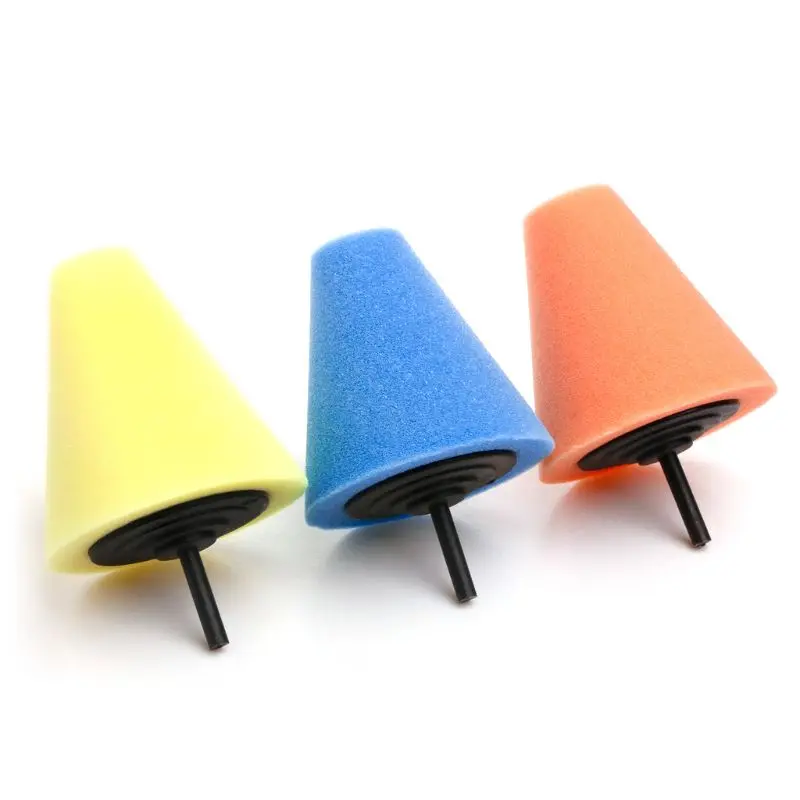 

Burnishing Foam Sponge Polishing Cone Shaped Buffing Pads For Car Wheel Hub Tool U90C