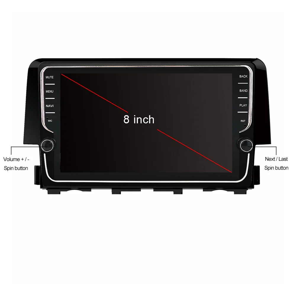 Eunavi 2 DIN Android 10 Автомобильный GPS головное устройство для Honda Civic 2016 2017 2018 Радио