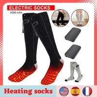 winter warm heating sock 3 heat elastic waterproof electric heated sock 4500mah power bank thermal foot warmer for men women