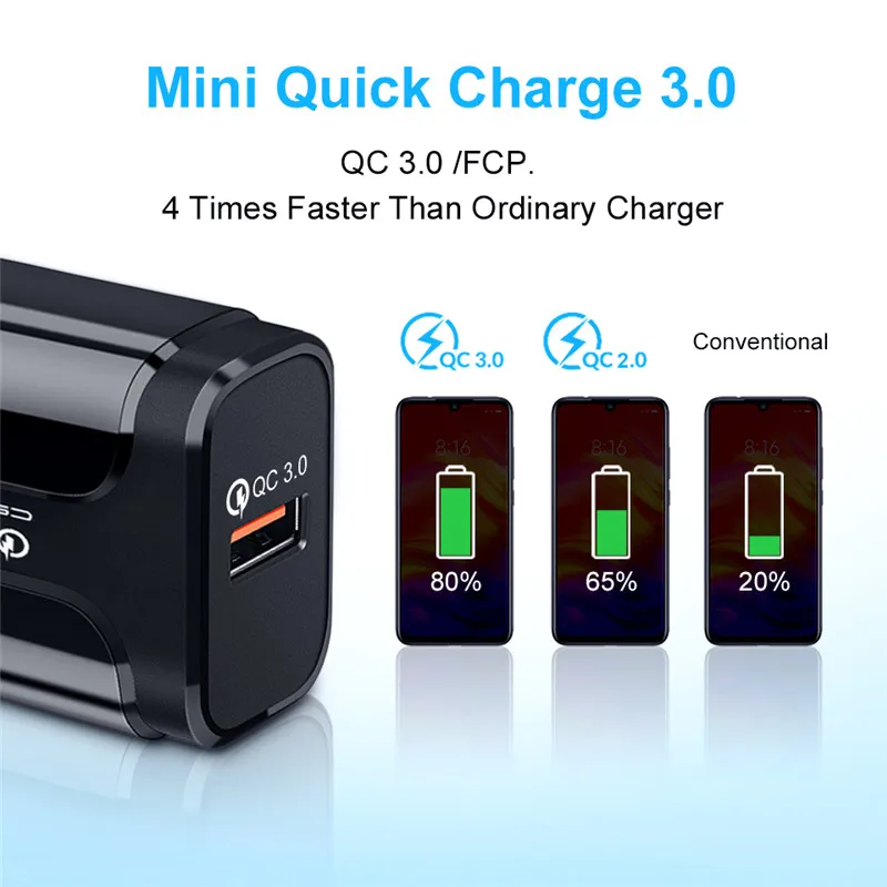Quick Charge 3.0 QC USB Charger Wall Adapter for Xiaomi Mi 9 SE 9T cc9 cc9e Huawei Y9 nova 5 4 Honor 9x 10 fast charge 18W | Мобильные