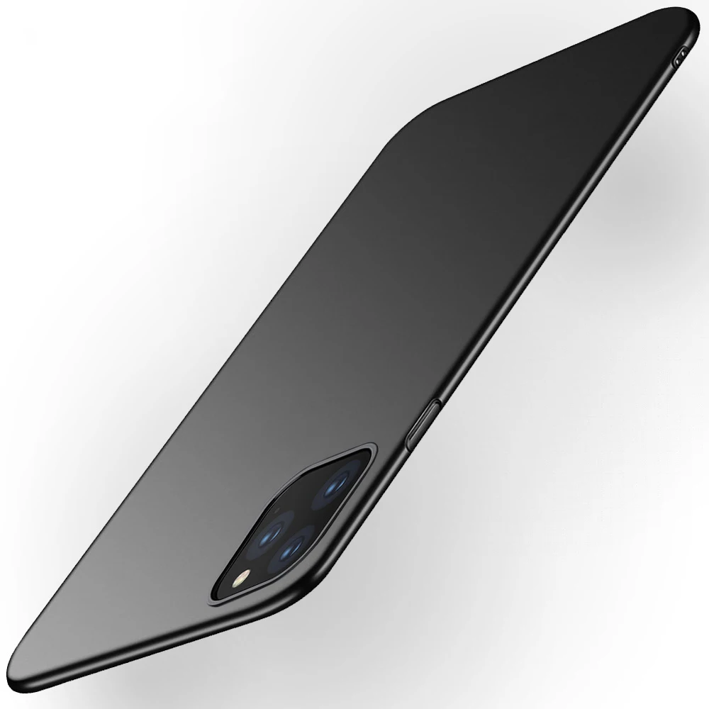 black Чехол для iPhone 11 Pro, чехол для iPhone11, шт., задняя крышка, чехол с логотипом 5,8, 6,1, 6,5 дюймов, 11 pro max, Жесткий Чехол - Цвет: black